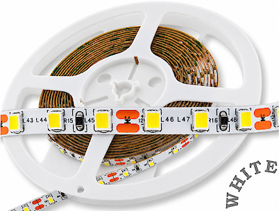 Світлодіодна стрічка (неізольована) SMD2835-120L, 10 W\м, 5мм, білий (5500-6000К)