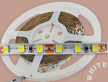 Светодиодная лента (неизолированная)  SMD2835-120L, 10 W\м,  5мм, белый (5500-6000К)