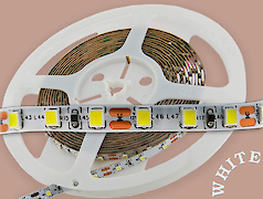 Светодиодная лента (неизолированная)  SMD2835-120L, 10 W\м,  5мм, белый (5500-6000К)