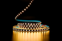 Светодиодная лента для помещений SMD2835-120L, 10 W\м,  5мм, теплый белый  (2800-3200K)