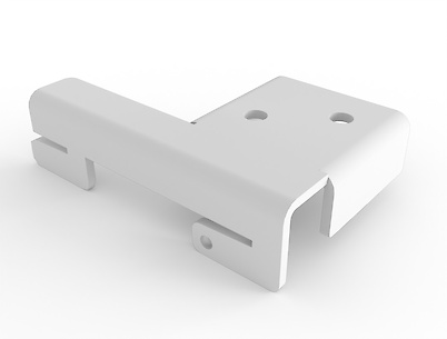 Комплект для кріплення прямокутної труби (жердини) до опори гардеробної системи, білий