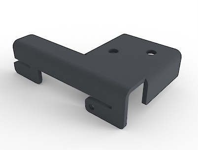 Комплект для кріплення прямокутної труби (жердини) до опори гардеробної системи, графіт