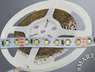 Светодиодная лента (неизолированная) SMART SMD2835-120L, 12W/м, 8мм, теплый белый/холодный белый(2700-4000-6000К)