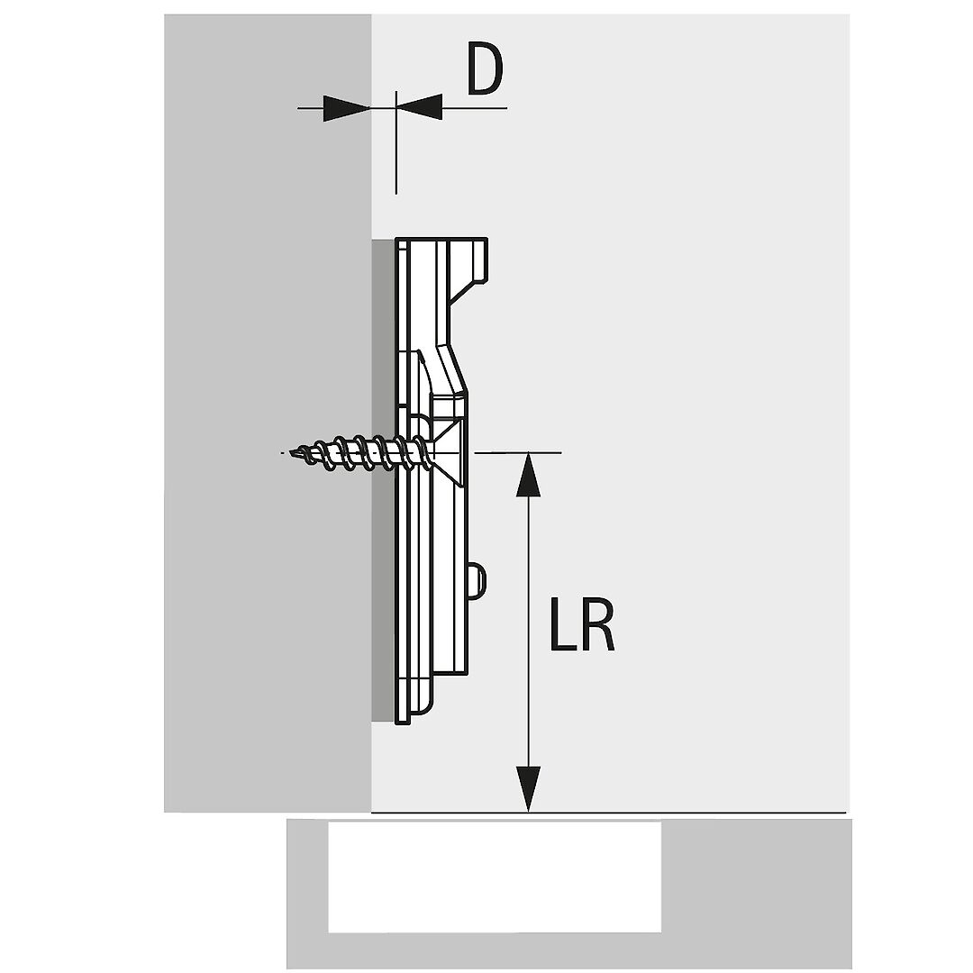 Монтажна планка хрестоподібна h=0 Hettich Veosys під прикручування, нержавіюча сталь (9289598)