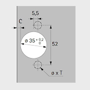 Петля накладная Veosys Hettich из нержавеющей стали с доводчиком, угол 105° (9289590)