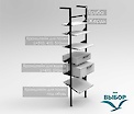 опора гардеробной системы высотой 1600мм "стена-пол", белый