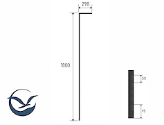 Вертикальна опора гардеробної системи висотою 