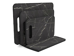 Набір обробних дошок 3 шт з підставкою для нарізання продуктів - стильний та практичний аксесуар для кухні та дому. ,текстура Камінь П'єтра Гріджіа