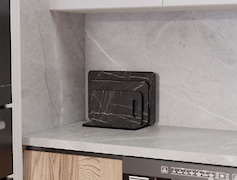 набір обробних дощок з підставкою для нарізки продуктів, 3 шт., текстура Камінь П'єтра ,текстура Камінь П'єтра Гріджіа