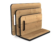 Набір обробних дошок 3 шт з підставкою для нарізування продуктів - стильний та практичний аксесуар для кухні та дому.