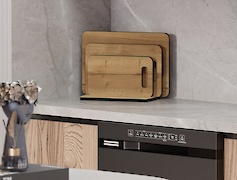 Комплект обробних дошок 3 шт з підставкою для нарізування продуктів