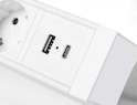 Меблева розетка BASCO, 3хSHUKO, USB A+C,  білий