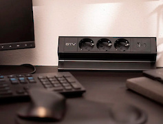 Меблева розетка BASCO, 3хSHUKO, USB A+C, кабель 1.5 м, практичне рішення для столів вдома і на роботі