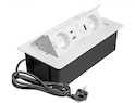 Мебельная розетка GTV MULTISOFT, 2хSHUKO, USB A+C, RJ45, HDMI, кабель 1.5м, белый