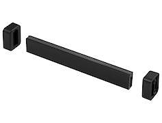 Штанга гардеробная прямоугольная 12х32 с антискользящей вставкой GTV L=3м с 2 креплениями, черная