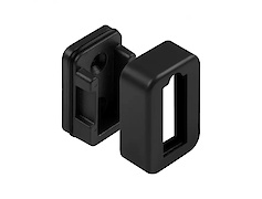 Крепление прямоугольное для штанги GTV с заглушкой, черный