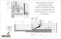 Схема монтажа направляющей Hettich Quadro V6 полного выдвижения с системой Silent System L=450 мм, ДСП 16мм, левая