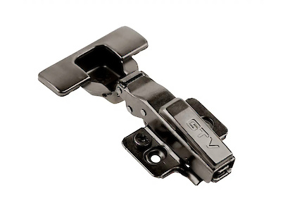 Петля SilentoPro GTV накладная c доводчиком+эксц. h=0, черная (ZM-HCSL09-3DBEO-20)