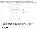 Встраиваемая розетка GTV горизонтальная MULTISOFT на  2 вилки Schuko, USB A+C, RJ45, HDMI кабель
