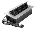 Встроенная розетка GTV горизонтальная MULTISOFT на 2 вилки Schuko, USB A+C, RJ45, HDMI кабель 1,5м с вилкой, черная AE-PBSURH2GS-53