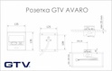 розетка GTV AVARO горизонтальная 1 вилка, USB А+С