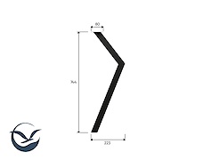 Металева опора (нога) для круглого столу VT-16 (40х40), графіт