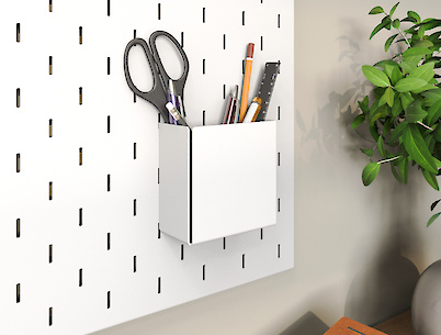 Универсальная металлическая полочка ОН-1 для перфорированной панели Пегборд,100 мм, белая