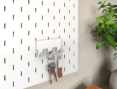 Гачок ОН-3 тип2 металевий до настінного органайзера Пегборд, білий