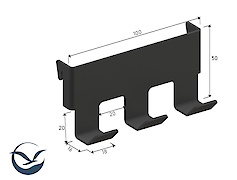 Металевий гачок ОН-3 - аксесуар до настінної панелі-органайзера Пегборд, чорний
