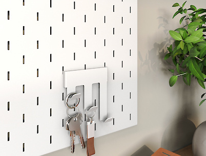 Гачок ОН-3 тип 3 металевий до настінного органайзера Пегборд, білий