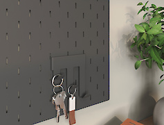 Металевий гачок ОН-3 - аксесуар до настінної панелі-органайзера Пегборд, графіт