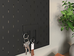 Металевий гачок ОН-3 - аксесуар до настінної панелі-органайзера Пегборд, чорний