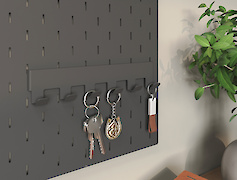 Металевий гачок ОН-3 - аксесуар до настінної панелі-органайзера Пегборд, графіт