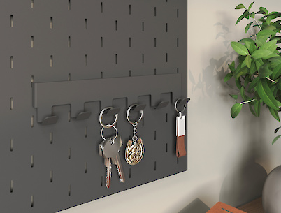 Гачок ОН-3 тип 4 металевий до настінного органайзера Пегборд, графіт