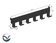 Металевий гачок ОН-3 - до настінної панелі-органайзера Пегборд, чорний
