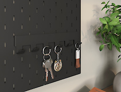 Металевий гачок ОН-3 - аксесуар до настінної панелі-органайзера Пегборд, чорний