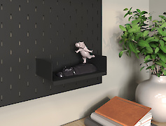 Полиця ОН-4 металева 200мм до настінного органайзера Пегборд, чорна