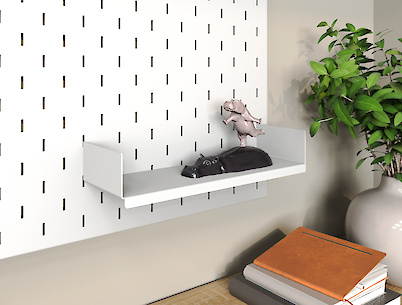 Полиця ОН-4 металева 300мм до настінного органайзера Пегборд, біла