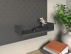 Полиця ОН-4 металева 300мм до настінного органайзера Пегборд, графіт