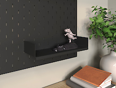 Полиця ОН-4 металева 300мм до настінного органайзера Пегборд, чорна