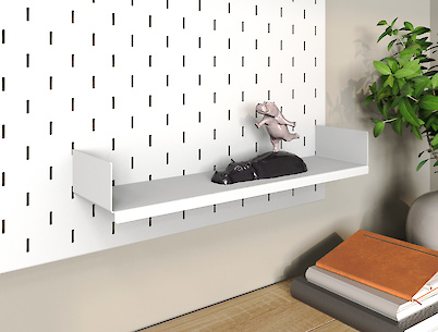 Полиця ОН-4 металева 400мм до настінного органайзера Пегборд, біла