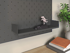 Полиця ОН-4 металева 400мм до настінного органайзера Пегборд, графіт