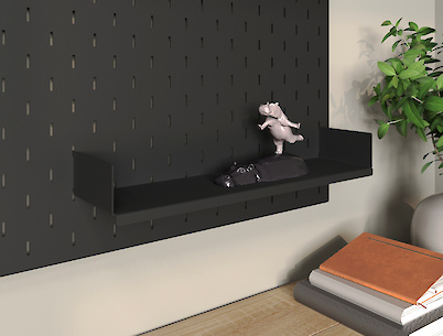 Полиця ОН-4 металева 400мм до настінного органайзера Пегборд, чорна