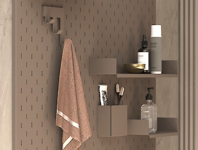 Металлическая настенная панель-органайзер Пегборд 800х800мм, черная