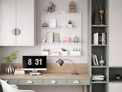 Вертикальна металева настінна панель-органайзер Пегборд 600х600, біла