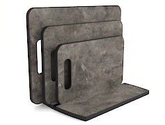 Комплект набор разделочных досок с подставкой для нарезки продуктов,3 шт, Камень Металл антрацит