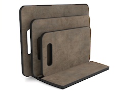 Комплект набор разделочных досок с подставкой для нарезки продуктов,3 шт, Бетон Чикаго темно-серый