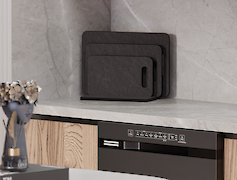 Комплект набір обробних дощок з підставкою для нарізання продуктів, 3 шт, Сланець Сківаро