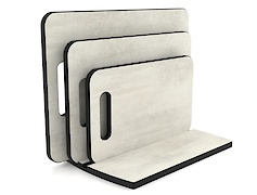 Комплект набір обробних дощок з підставкою для нарізання продуктів, 3 шт, Хромікс білий