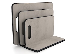 Комплект набір обробних дощок з підставкою для нарізання продуктів, 3 шт, Хромікс срібло